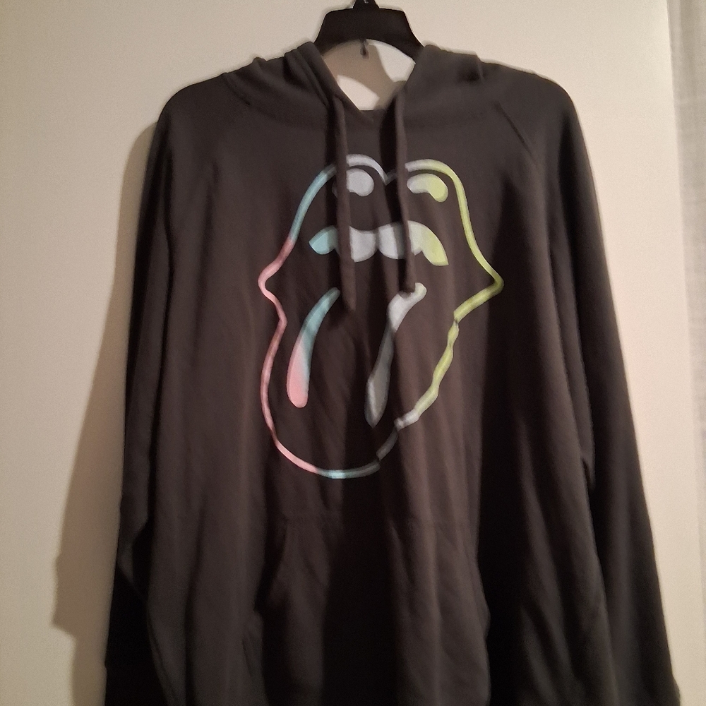 The Rolling Stones Black Hoodie with Multicolor Graphic